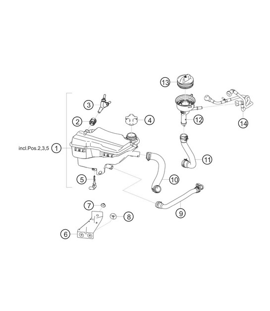 Expansion tank cooling circuit 982 Cayman GT4 Clubsport 2019-2020