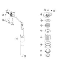 Suspension strut front competition 982 Cayman GT4 Clubsport 2019-2020
