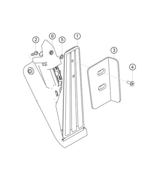 Diagram 7.7-03 Porsche Macan (95B) MK1 (2014-2018) Hand Lever System, Pedal Cluster 