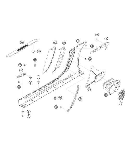 Diagram 8.8-12 Porsche Macan (95B) MK1 (2014-2018) Body