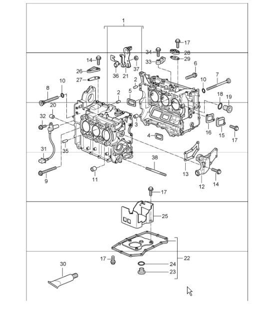 Diagram 101-05 Porsche Macan (95B) MK1 (2014-2018) Engine