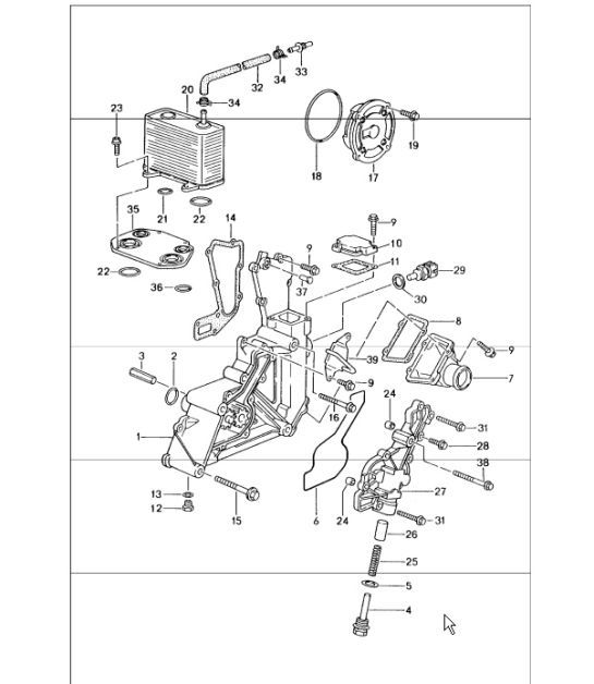 Diagram 104-00 Porsche Cayman 718C (982C) 2017>> Engine
