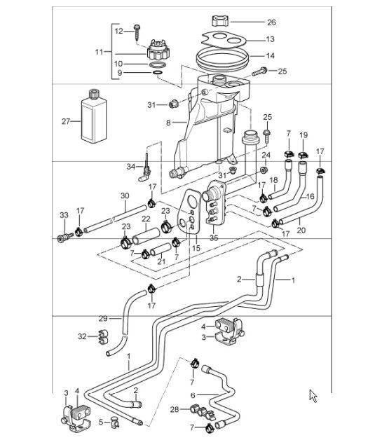 Diagram 105-20 Porsche Boxster 718 2.0L Manual (300 pk) Motor