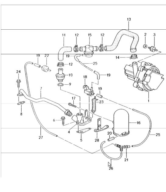 air injection 986 Boxster 2.5L (M96.20) UPTO 1999