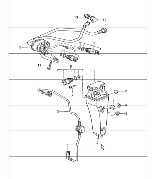 Diagram 201-20 Porsche 356 (1950-1965) Fuel System, Exhaust System