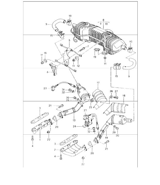 exhaust system M 96.20 for 986 Boxster 1997-04