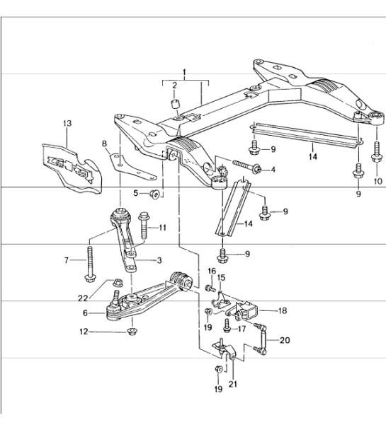 Diagram 401-00 Porsche Macan (95B) MK1 (2014-2018) Front Axle, Steering 