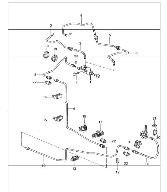 Diagram 702-08 Porsche Macan (95B) MK1 (2014-2018) Hand Lever System, Pedal Cluster 