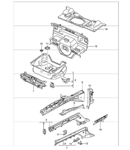 Diagram 801-10 Porsche Boxster 986 2.7L 2003-04 Body