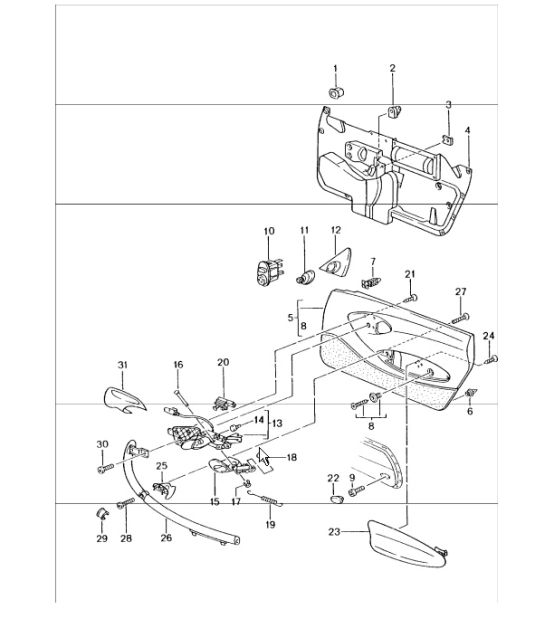 door trim panel accessories 986 Boxster 1997-04