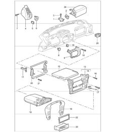 accessories dashboard trim 986 Boxster 2003 ONWARDS