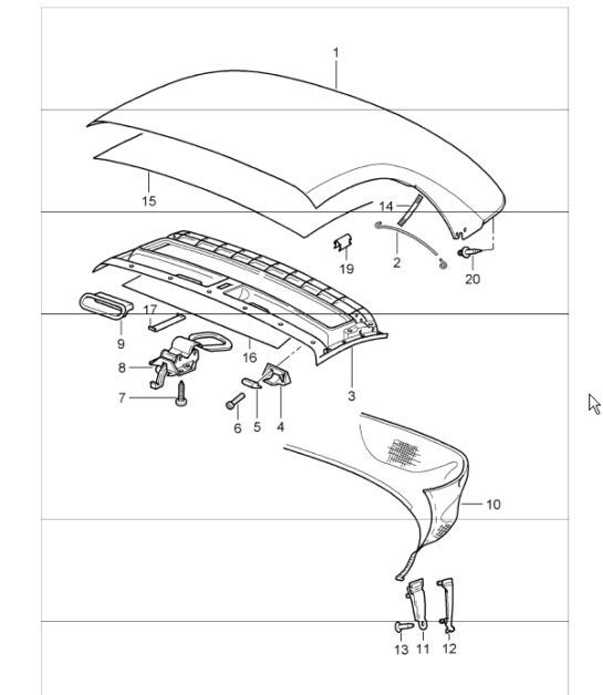 Diagram 811-00 Porsche Boxster 718 (982) 2017>> Body