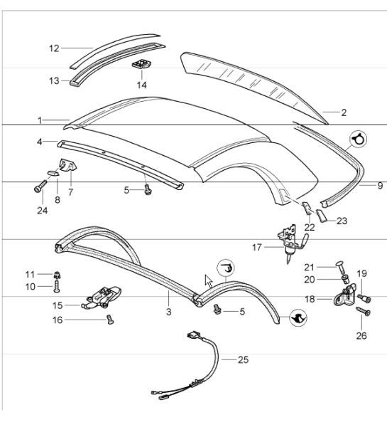 Diagram 811-15 Porsche Cayman S 718 2.5L PDK (350 pk) Carrosserie