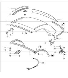hardtop accessories and gaskets 986 Boxster M550 (Hard Top) 1997-04