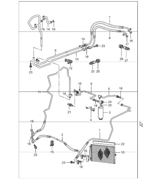 Diagram 813-25 Porsche Boxster 986 2.7L 2003-04 Body