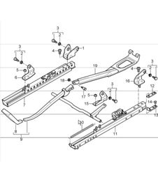 seat adjuster, standard seat 986 Boxster 1997-04