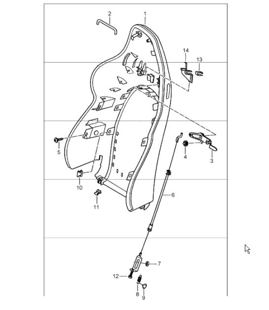 backrest shell, sports seat 1998 for  986 Boxster 1997-04