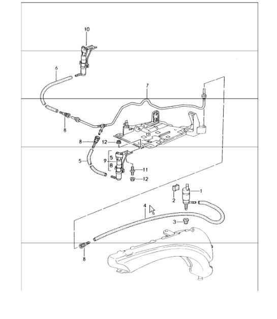 headlight washer system 986 Boxster M288 (Headlamp washer) 1997-04