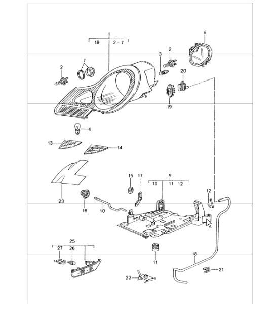 Diagram 905-00 Porsche 944 (1982-1991) 