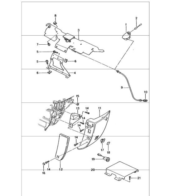 Diagram 911-10 Porsche Cayman 987C / 981C (2005-2016) Electrical equipment