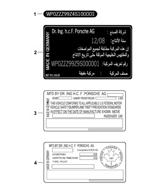 Diagram 003-010 Porsche 992.1  Carrera 2S / GTS 3.0L 2019-24 Accessories & others 