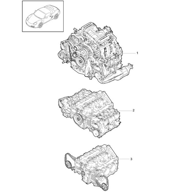 Diagram 101-000 Porsche 997 (911) MK2 2009-2012 Engine