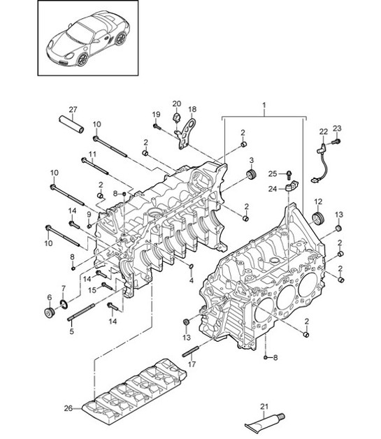 Diagram 101-005 Porsche Macan (95B) MK1 (2014-2018) Engine