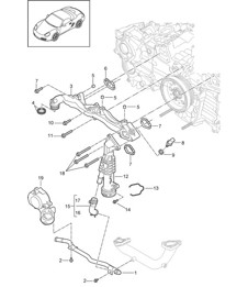 Assembly carrier  / Water pipe (Model: A120,A121) 987.2 Boxster / Boxster S 2009-12