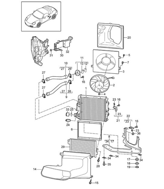 Diagram 105-015 Porsche Macan (95B) MK1 (2014-2018) Engine