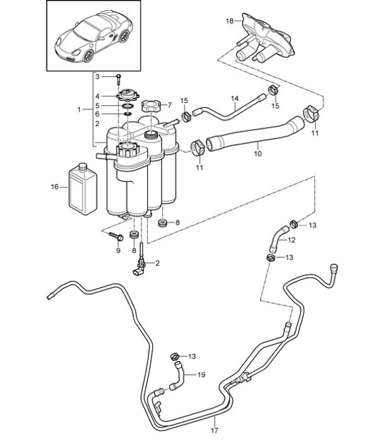 Diagram 105-020 Porsche Cayman GTS 718 2.5L PDK (365 pk) Motor