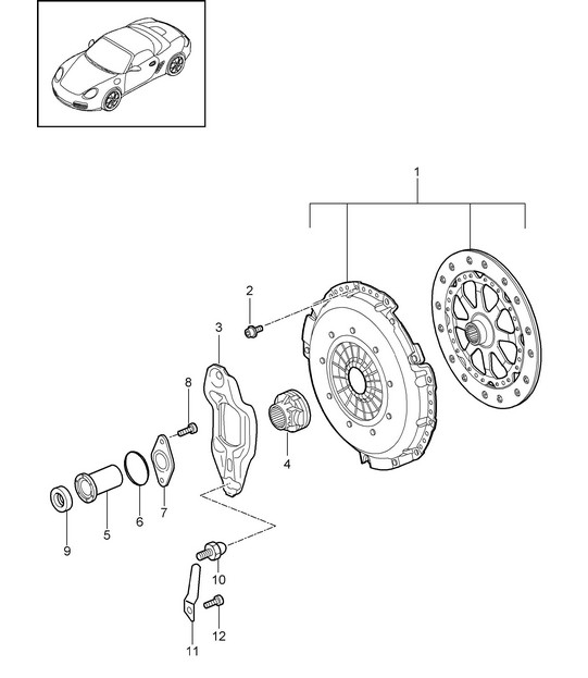 Coupling (Model: G8710,G8740) 987.2  Boxster / Boxster S 2009-12