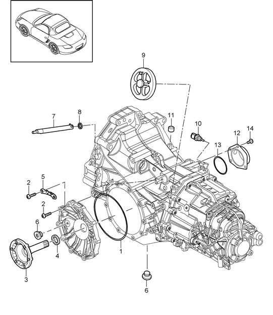 Replacement transmission / Individual parts (Model: G8710,G8740+ PR:480) 987.2 Boxster / Boxster S 2009-12