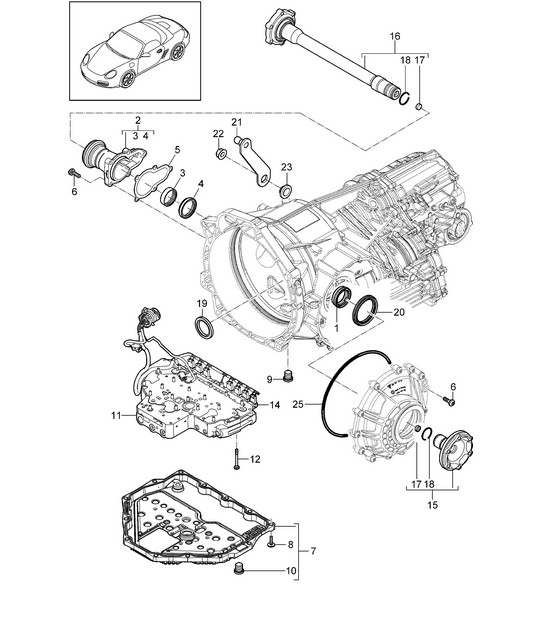 - PDK - Gearbox  / Individual parts (Model: CG200,CG220) 987.2 Boxster / Boxster S 2009-12