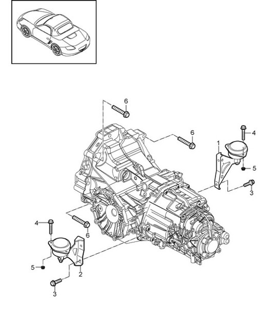 Diagram 370-000 Porsche Boxster 25 Years 718 4.0L PDK (400 Bhp) Transmission