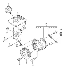 Power steering / Power-steering pump / container 987.2 Boxster / Boxster S 2009-12