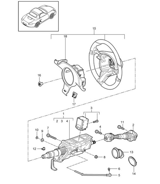Diagram 403-004 Porsche 911 & 912 (1965-1989) Front Axle, Steering 