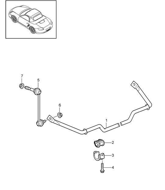 Anti-roll bar 987.2 Boxster / Boxster S 2009-12