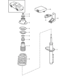Shock absorbers / Coil spring 987.2 Boxster / Boxster S 2009-12