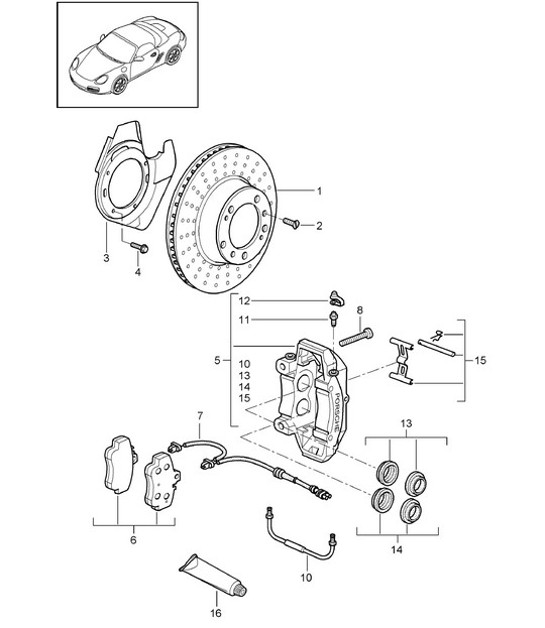 Diagram 602-000 Porsche 991 Targa 4S 3.0L (420 Bhp) Wheels, Brakes