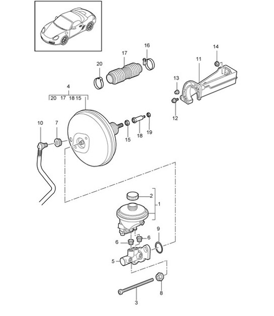 Diagram 604-000 Porsche Cayman S 718 2.5L Manual (350 Bhp) Wheels, Brakes