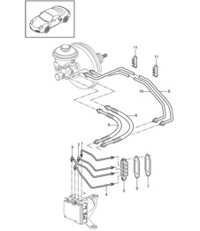 Brake lines / Front end 987.2 Boxster / Boxster S 2009-12