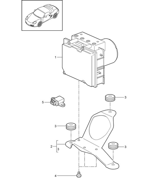 Hydraulic unit / anti-locking brake syst. -abs - / Control 987.2 Boxster / Boxster S 2009-12