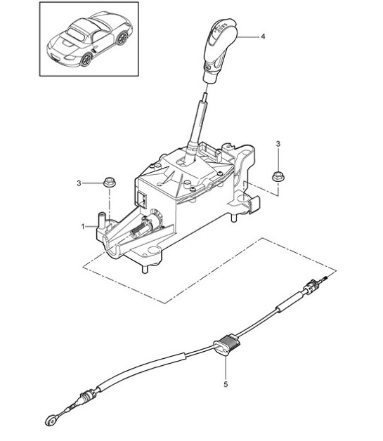 Diagram 701-001 Porsche 964 (911) (1989-1994) Hand Lever System, Pedal Cluster 