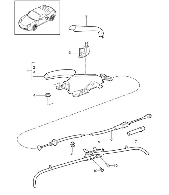 Diagram 701-005 Porsche 911 & 912 (1965-1989) Hand Lever System, Pedal Cluster 