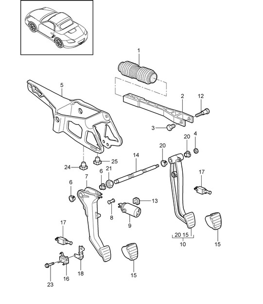Pedals 987.2 Boxster / Boxster S 2009-12