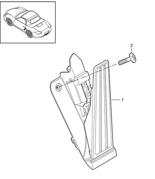 Diagram 702-010 Porsche 997 (911) MK1 2005-2008 Hand Lever System, Pedal Cluster 