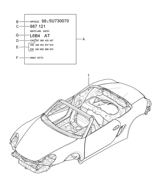 Car body  987.2 Boxster / Boxster S 2009-12