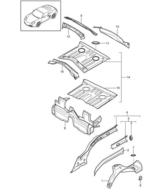 Diagram 801-035 Porsche Macan (95B) MK1 (2014-2018) Body