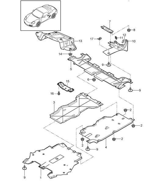 Linings / Underbody 987.2 Boxster / Boxster S 2009-12