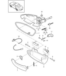 Door handle 987.2 Boxster / Boxster S 2009-12